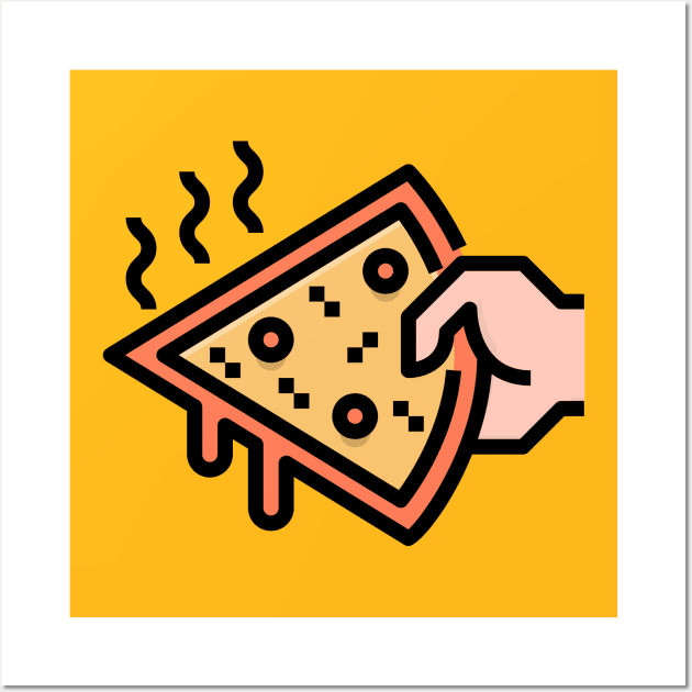 Hand Held Pizza Slice Wall Art by InkyArt